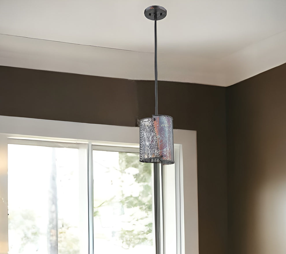 Ryker 1-Light Bronze Patina Pendant By Homeroots | Planters, Troughs & Cachepots | Modishstore - 2