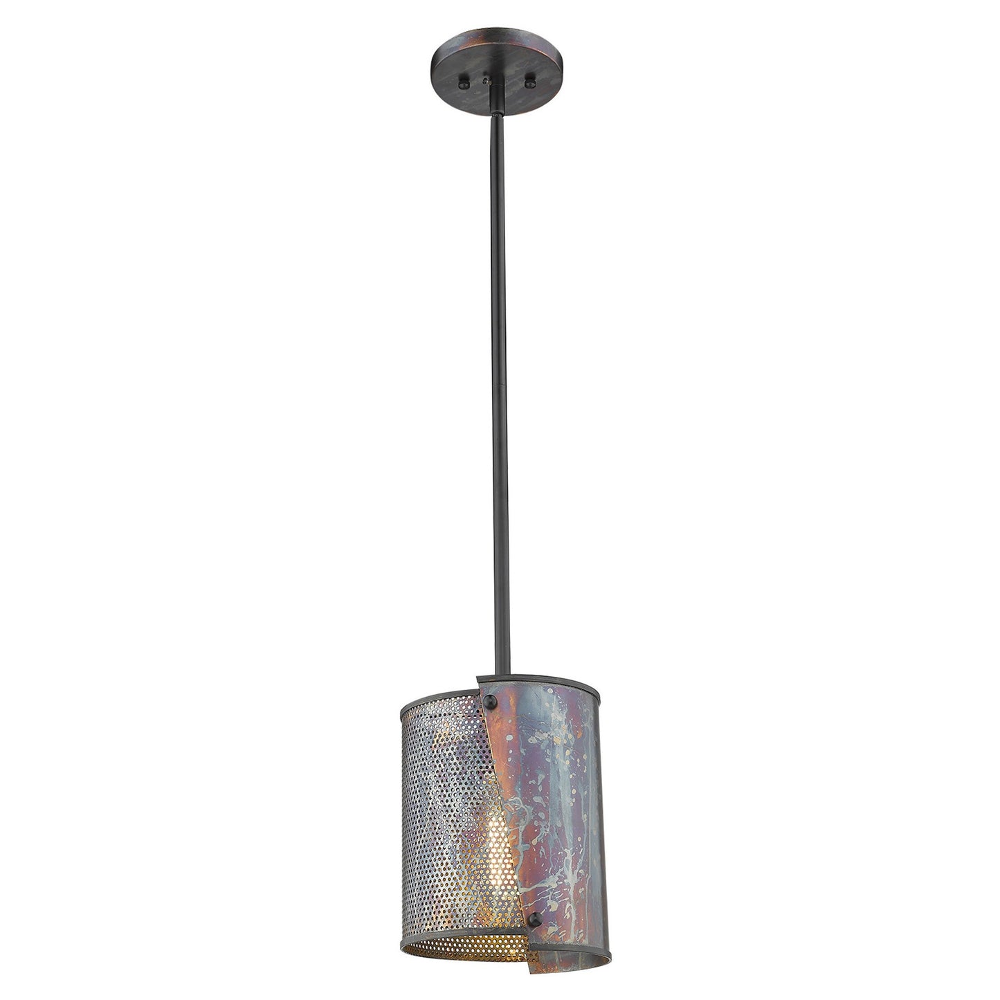 Ryker 1-Light Bronze Patina Pendant By Homeroots | Planters, Troughs & Cachepots | Modishstore - 3