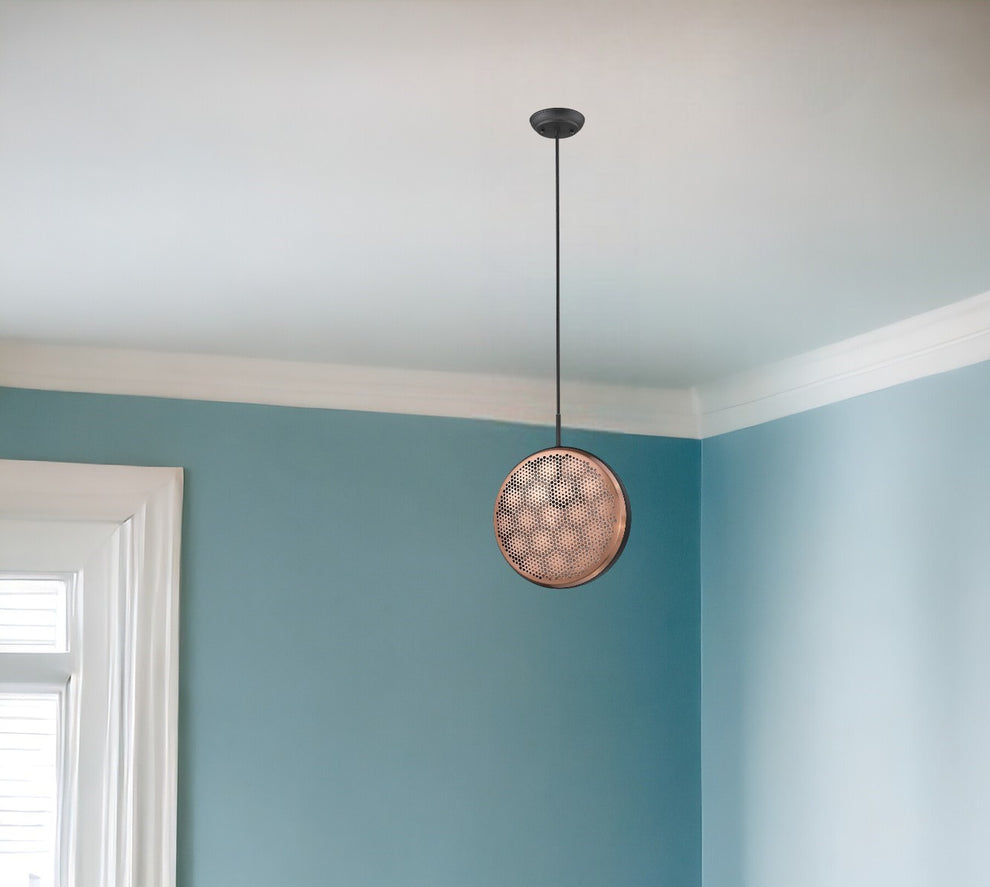 Tholos 1-Light Matte Black Pendant By Homeroots | Planters, Troughs & Cachepots | Modishstore - 2