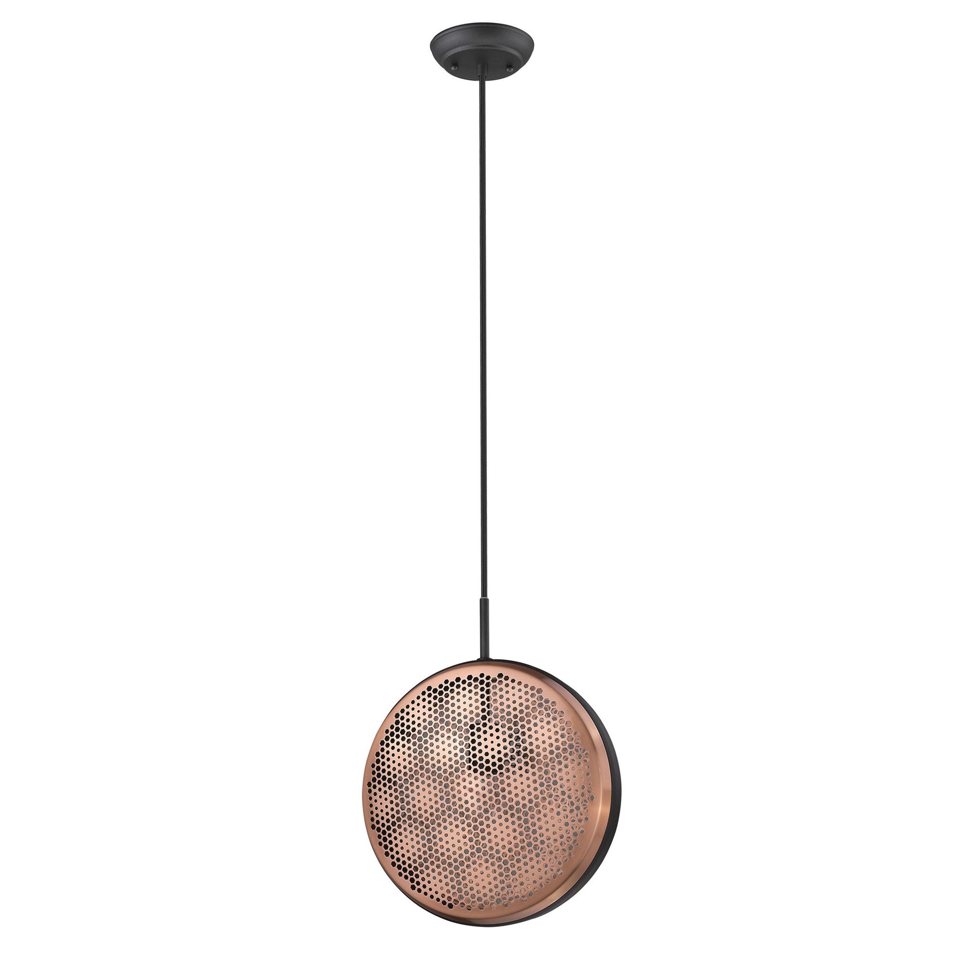 Tholos 1-Light Matte Black Pendant By Homeroots | Planters, Troughs & Cachepots | Modishstore - 1