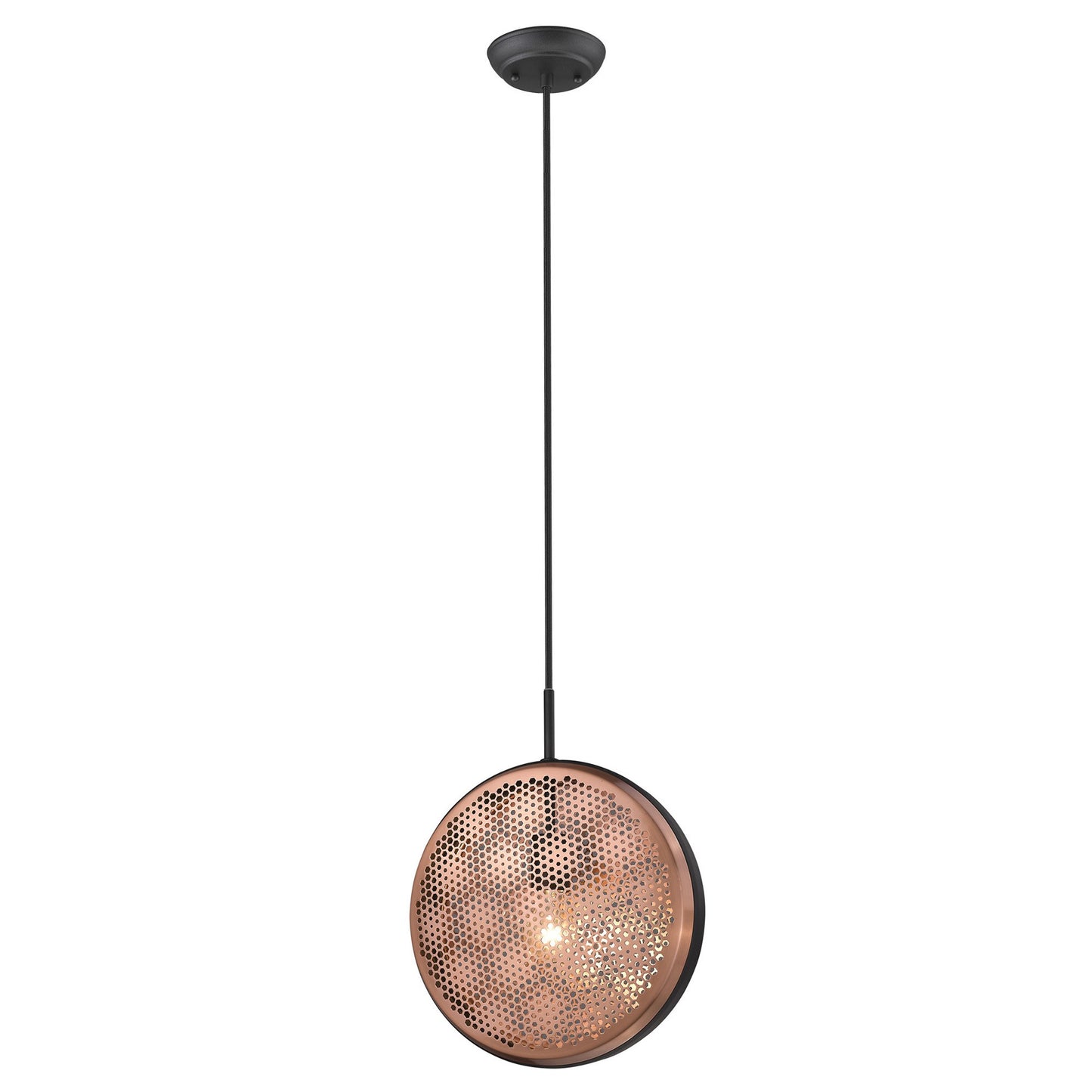 Tholos 1-Light Matte Black Pendant By Homeroots | Planters, Troughs & Cachepots | Modishstore - 5