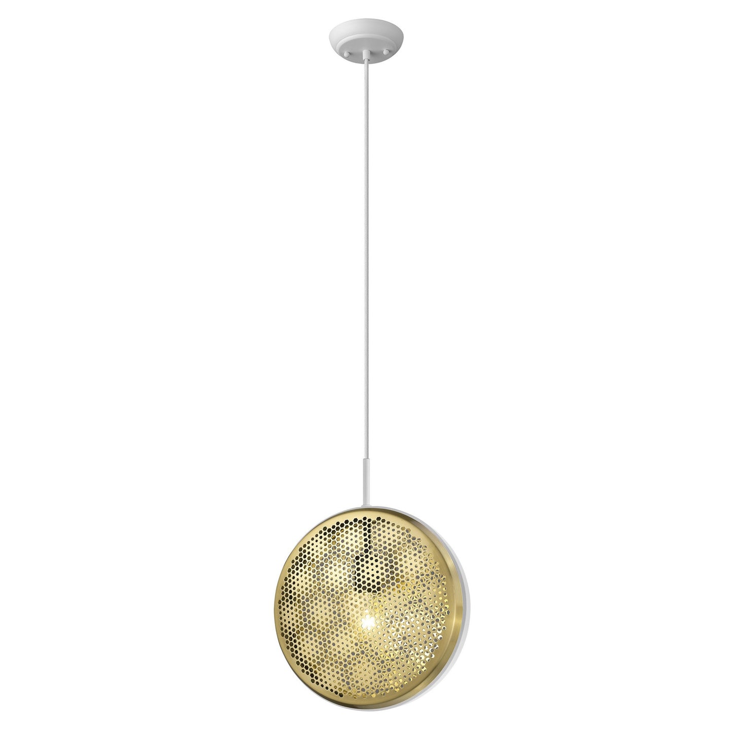 Tholos 1-Light White Pendant By Homeroots | Planters, Troughs & Cachepots | Modishstore - 1