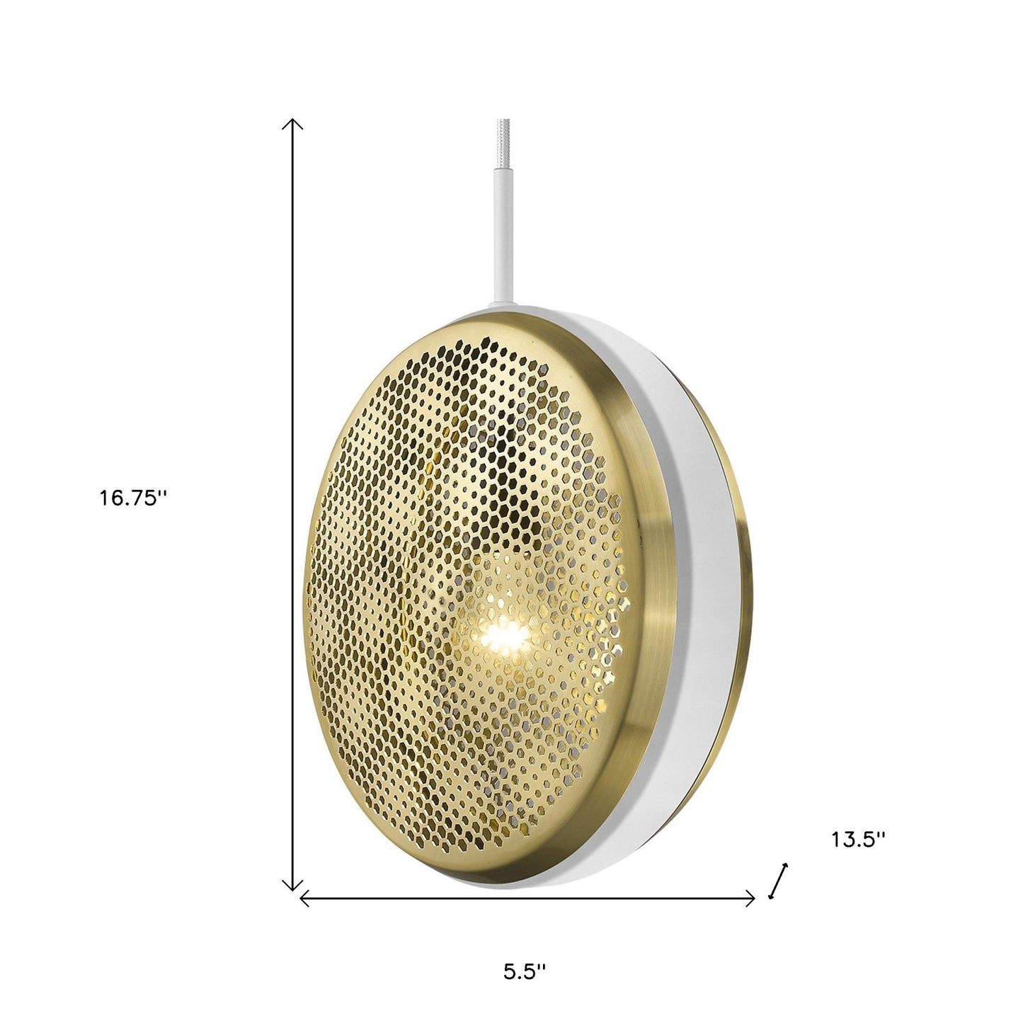 Tholos 1-Light White Pendant By Homeroots | Planters, Troughs & Cachepots | Modishstore - 8