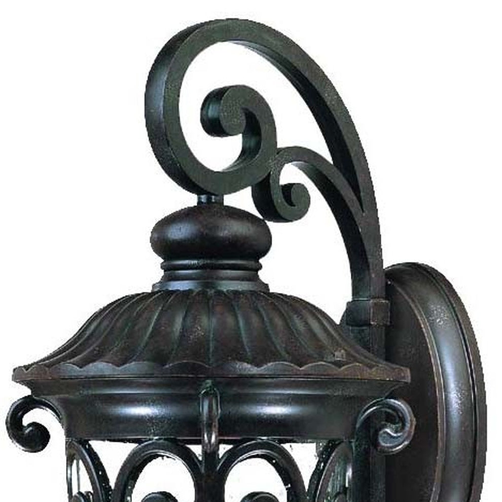 Naples 3-Light Marbelized Mahogany Wall Light By Homeroots | Wall Lamps | Modishstore - 4