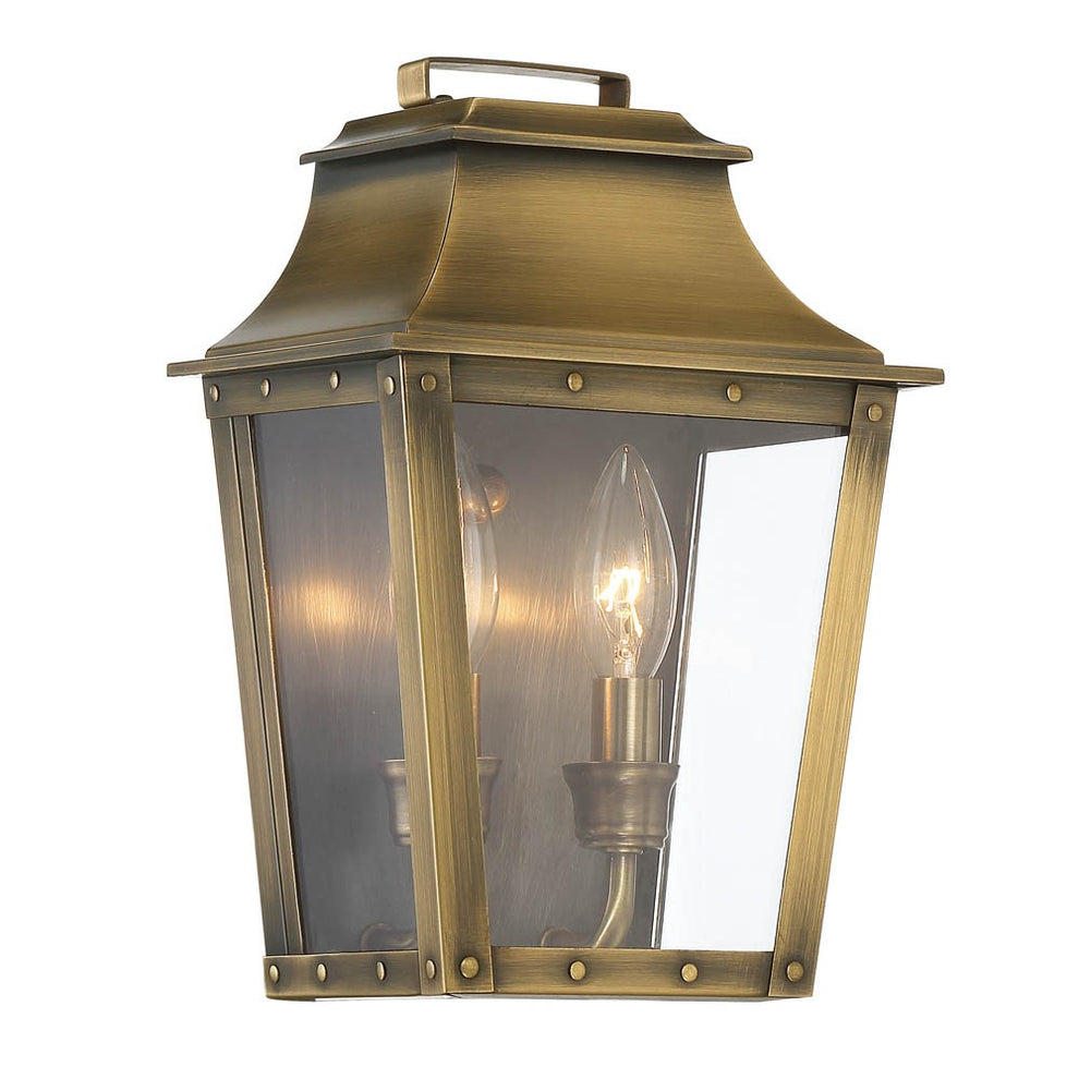Coventry 2-Light Aged Brass Pocket Wall Light By Homeroots | Wall Lamps | Modishstore - 2