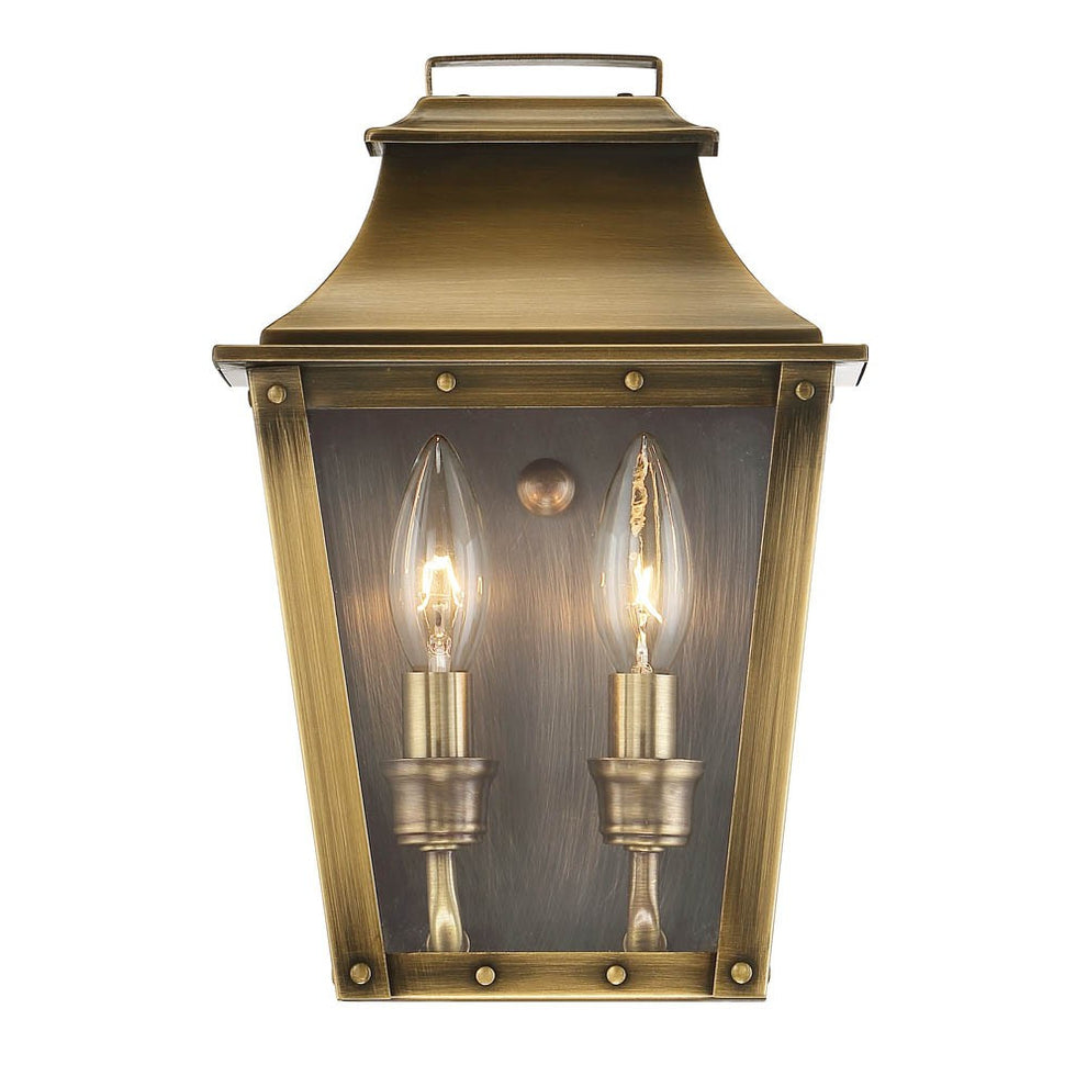 Coventry 2-Light Aged Brass Pocket Wall Light By Homeroots | Wall Lamps | Modishstore - 4