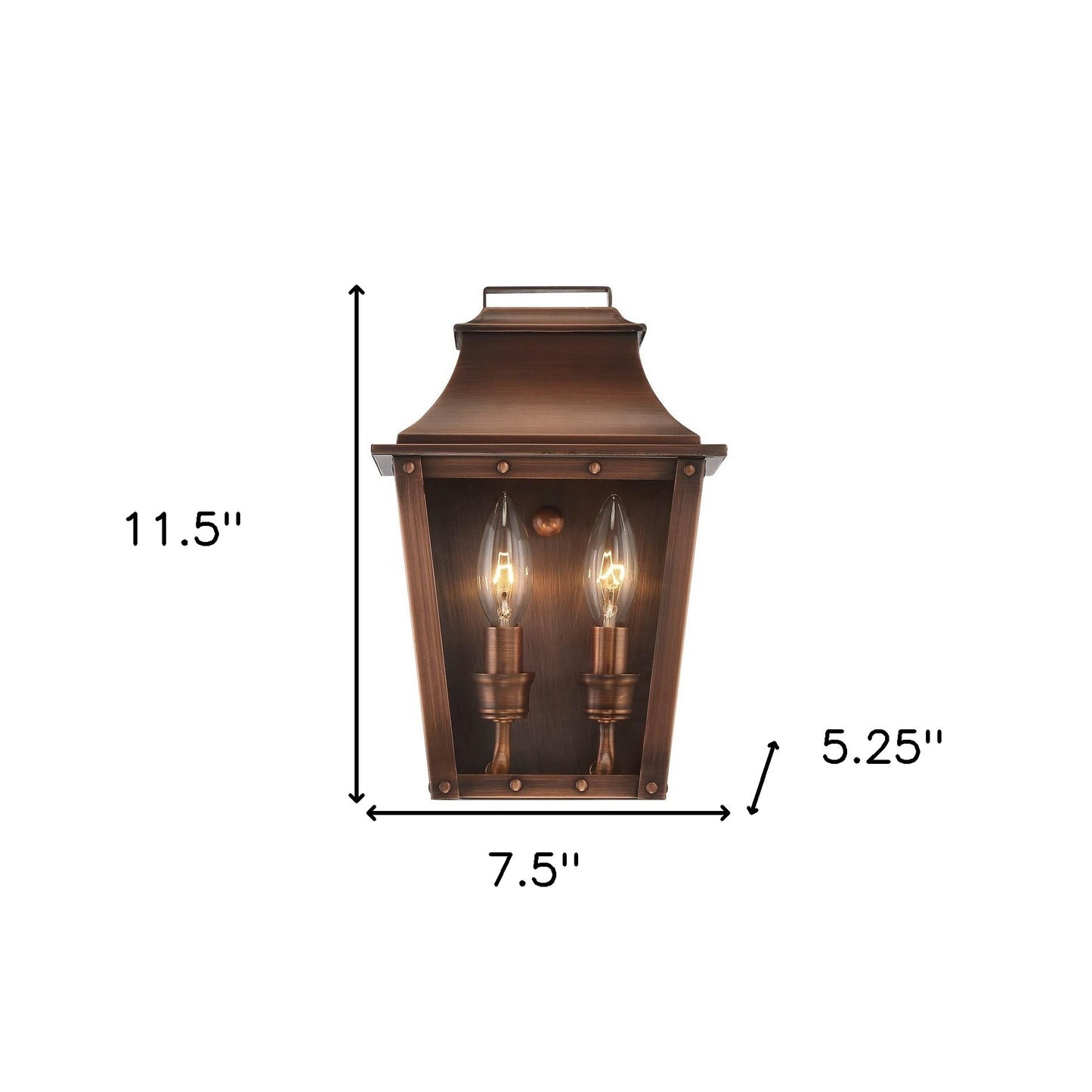 Coventry 2-Light Copper Patina Pocket Wall Light By Homeroots | Wall Lamps | Modishstore - 5