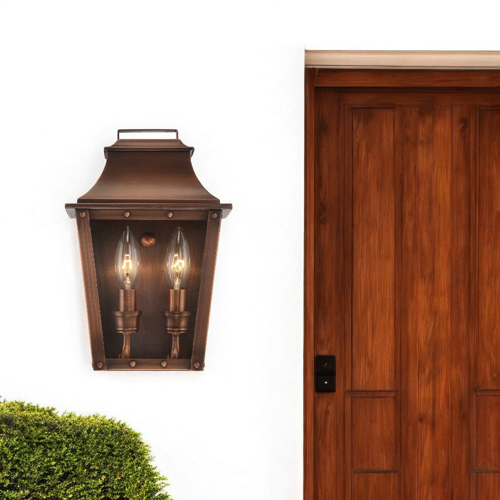 Coventry 2-Light Copper Patina Pocket Wall Light By Homeroots | Wall Lamps | Modishstore - 1