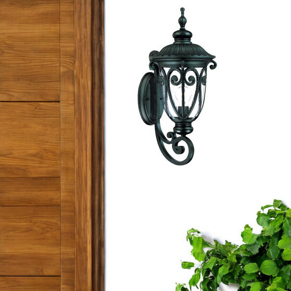 Naples 1-Light Matte Black Wall Light By Homeroots | Wall Lamps | Modishstore - 1