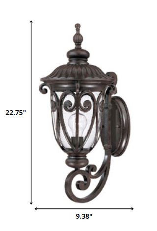 Naples 1-Light Marbelized Mahogany Wall Light By Homeroots | Wall Lamps | Modishstore - 6