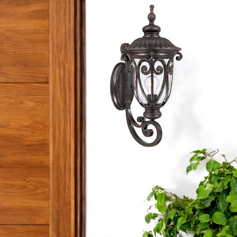 Naples 1-Light Marbelized Mahogany Wall Light By Homeroots | Wall Lamps | Modishstore - 1