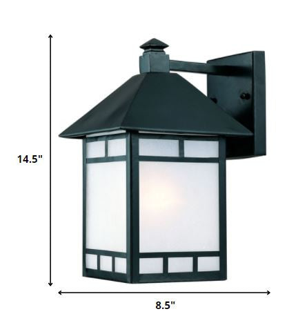 Matte Black Frosted Glass Lantern Wall Light By Homeroots | Pendant Lamps | Modishstore - 6