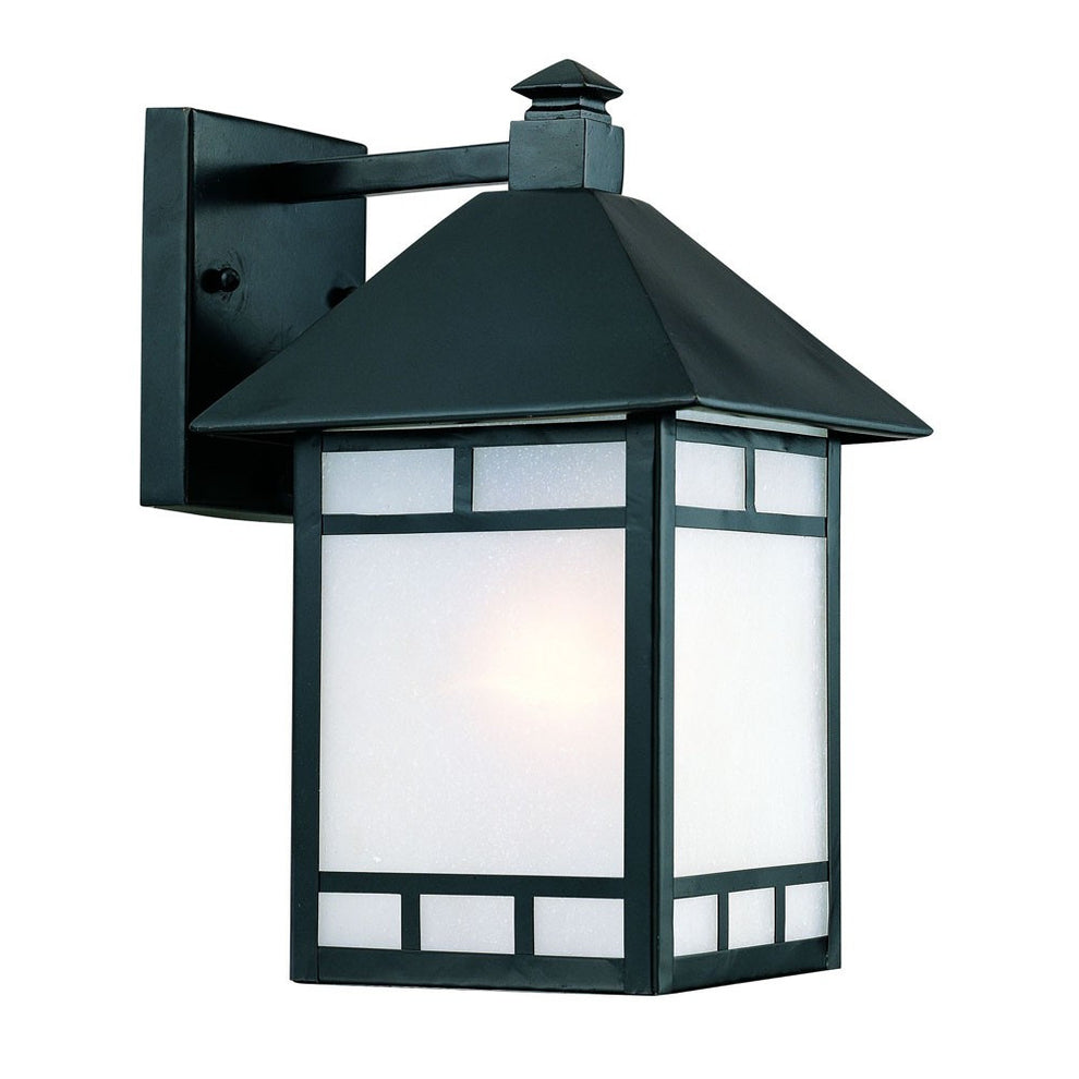 Matte Black Frosted Glass Lantern Wall Light By Homeroots | Pendant Lamps | Modishstore - 3