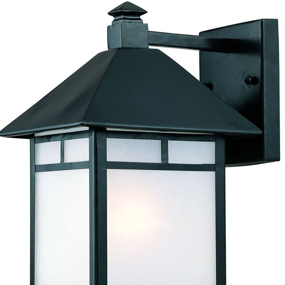 Matte Black Frosted Glass Lantern Wall Light By Homeroots | Pendant Lamps | Modishstore - 4