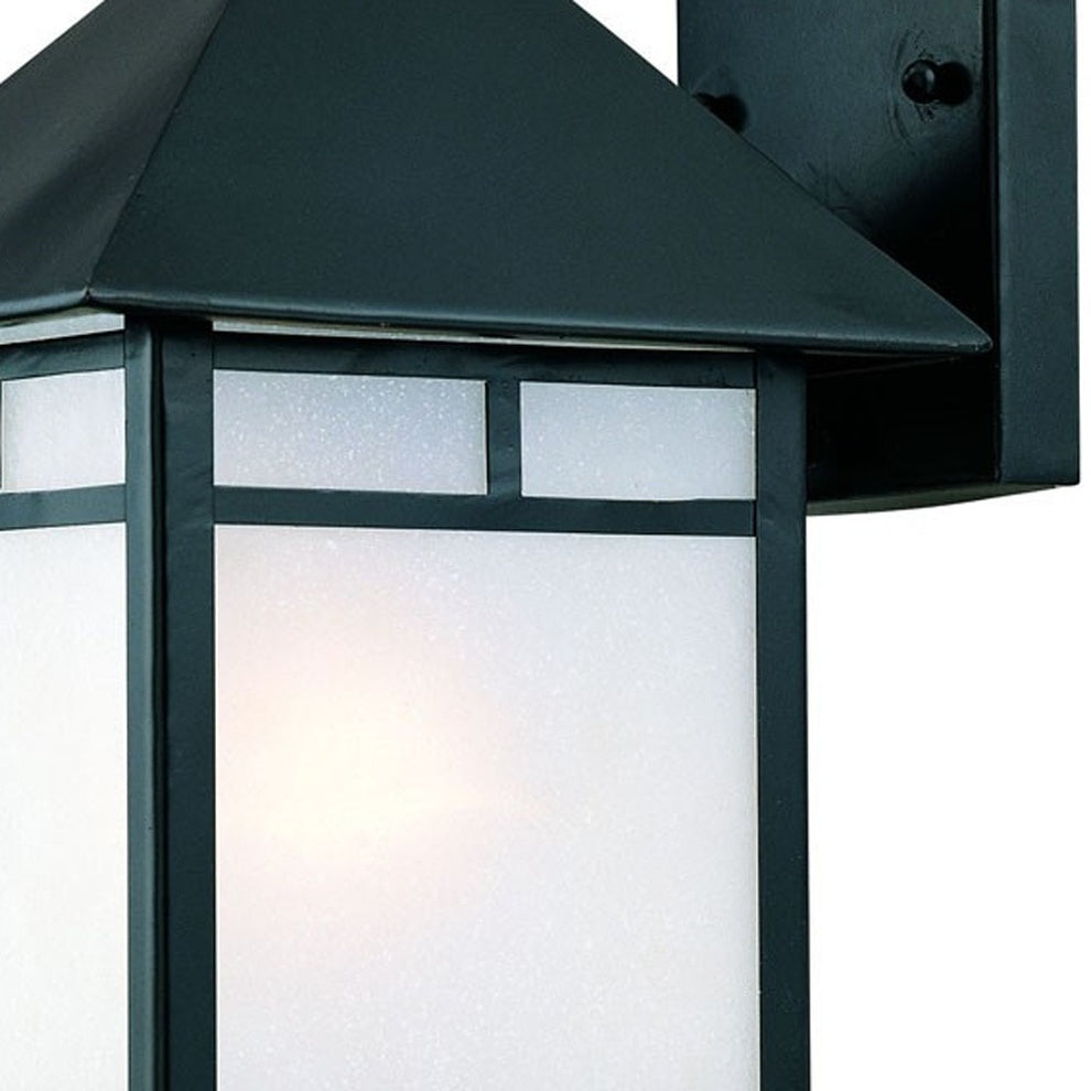 Matte Black Frosted Glass Lantern Wall Light By Homeroots | Pendant Lamps | Modishstore - 5