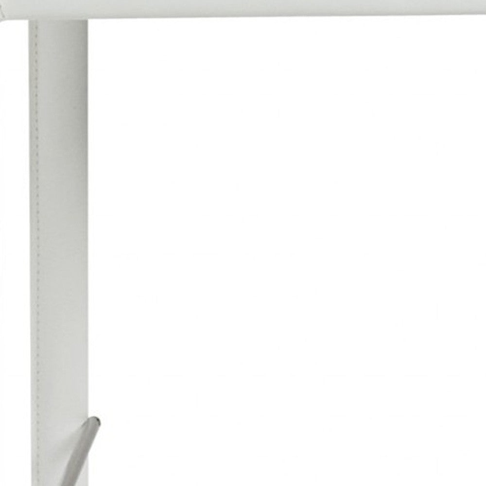 Set of Two White Steel Low Back Bar Height Bar Chairs By Homeroots | Bar Stools | Modishstore - 8