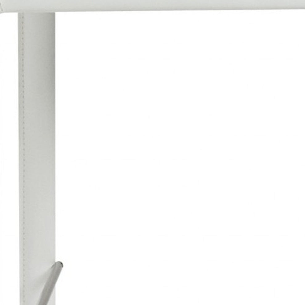 Set of Two White Steel Low Back Bar Height Bar Chairs By Homeroots | Bar Stools | Modishstore - 8