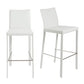 Set of Two White Steel Low Back Bar Height Bar Chairs By Homeroots | Bar Stools | Modishstore - 7