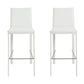 Set of Two White Steel Low Back Bar Height Bar Chairs By Homeroots | Bar Stools | Modishstore - 6