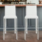 Set of Two White Steel Low Back Bar Height Bar Chairs By Homeroots | Bar Stools | Modishstore - 2