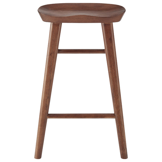 Brown Manufactured Wood Backless Counter Height Bar Chair By Homeroots | Bar Stools | Modishstore - 1