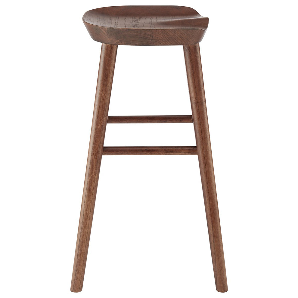 Brown Manufactured Wood Backless Counter Height Bar Chair By Homeroots | Bar Stools | Modishstore - 4