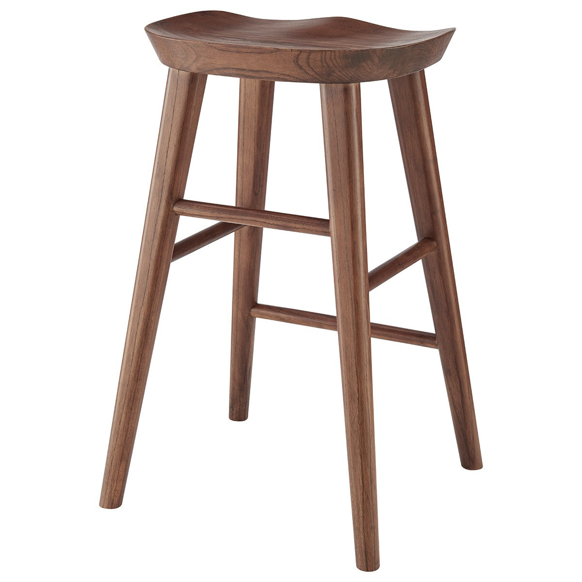 Brown Manufactured Wood Backless Counter Height Bar Chair By Homeroots | Bar Stools | Modishstore - 5