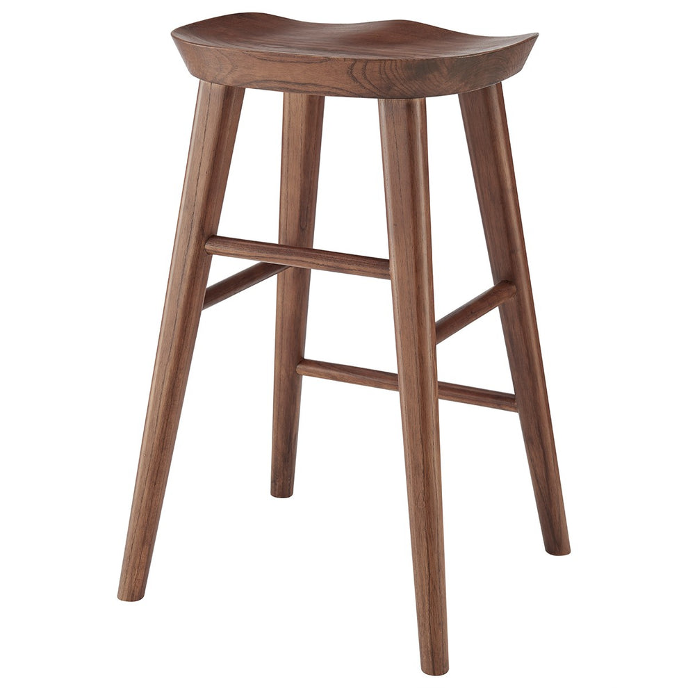 Brown Manufactured Wood Backless Counter Height Bar Chair By Homeroots | Bar Stools | Modishstore - 5
