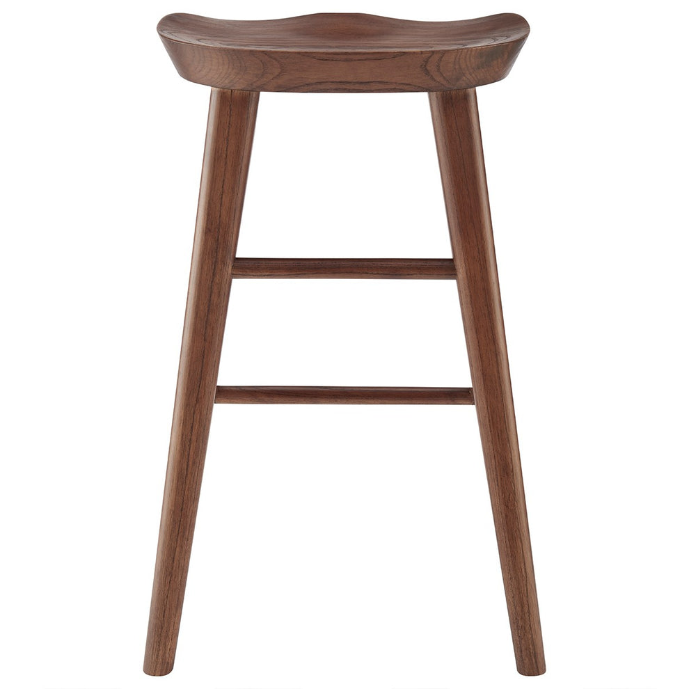 Brown Manufactured Wood Backless Counter Height Bar Chair By Homeroots | Bar Stools | Modishstore - 6