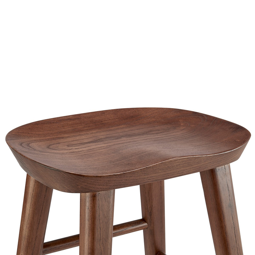 Brown Manufactured Wood Backless Counter Height Bar Chair By Homeroots | Bar Stools | Modishstore - 7