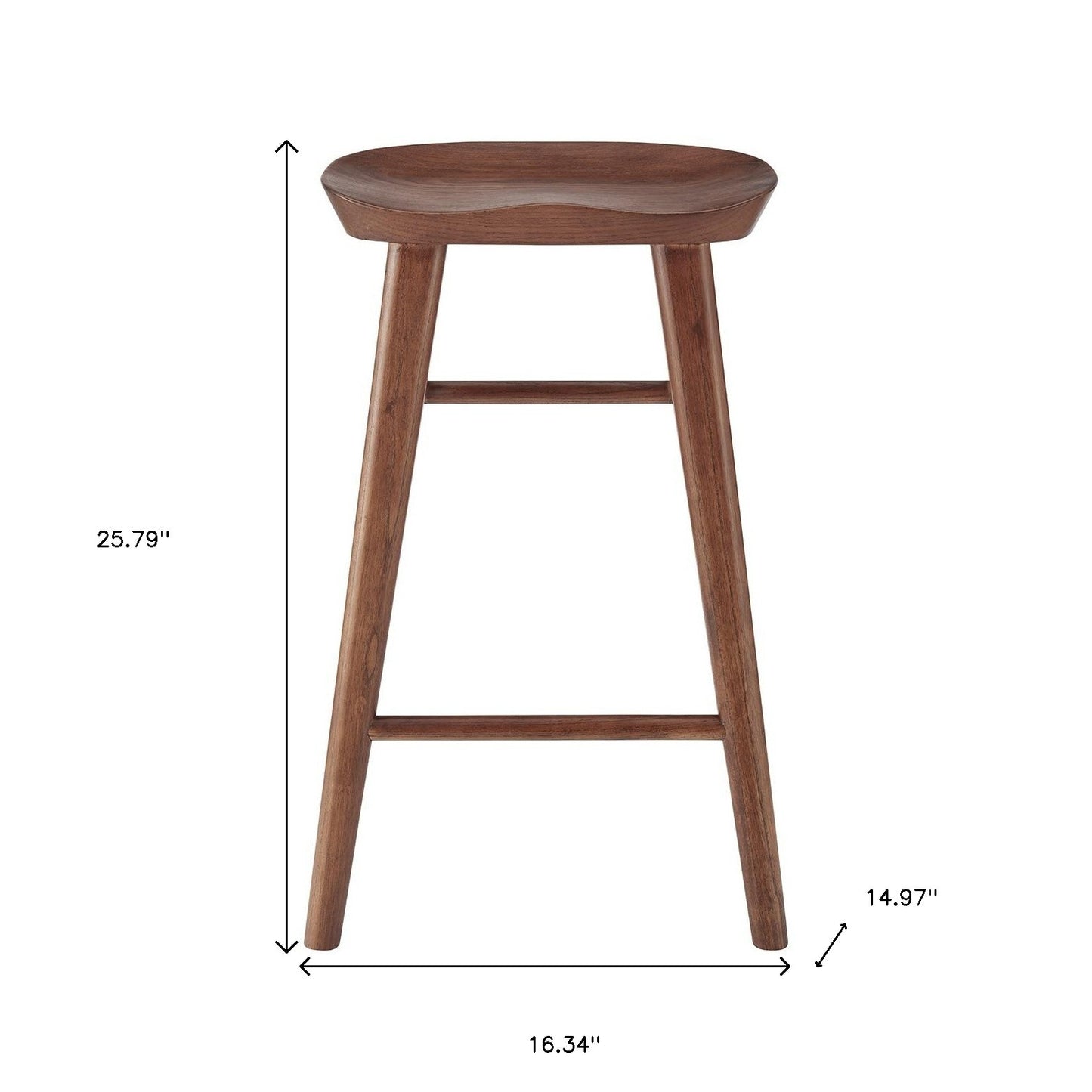 Brown Manufactured Wood Backless Counter Height Bar Chair By Homeroots | Bar Stools | Modishstore - 8