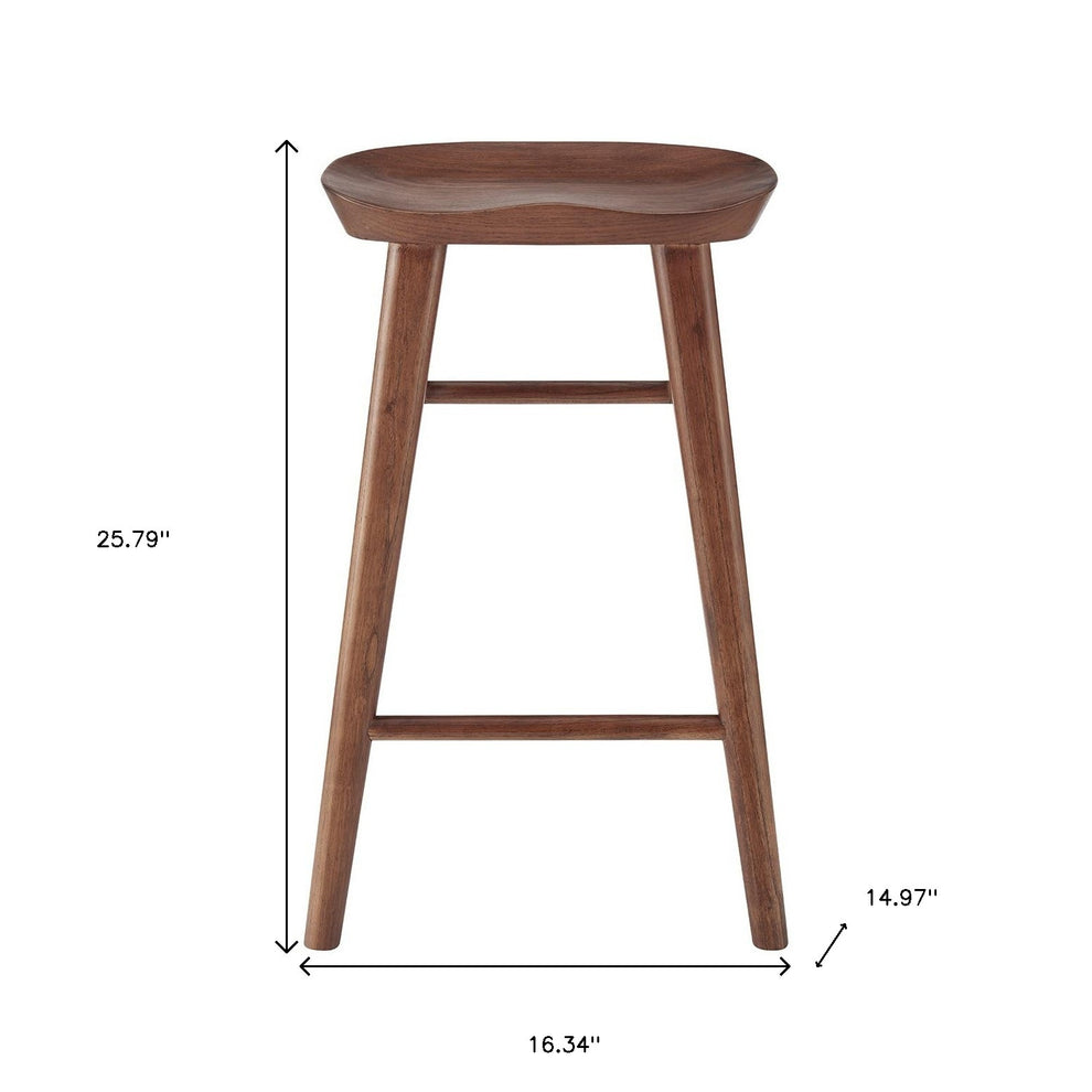 Brown Manufactured Wood Backless Counter Height Bar Chair By Homeroots | Bar Stools | Modishstore - 8