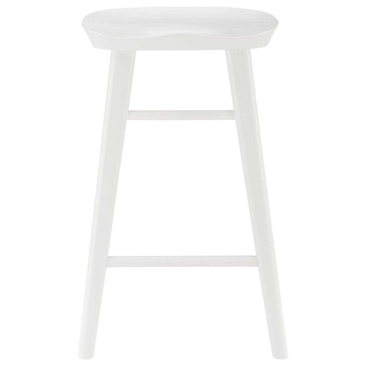 White Solid Wood Backless Counter Height Bar Chair By Homeroots | Bar Stools | Modishstore - 1
