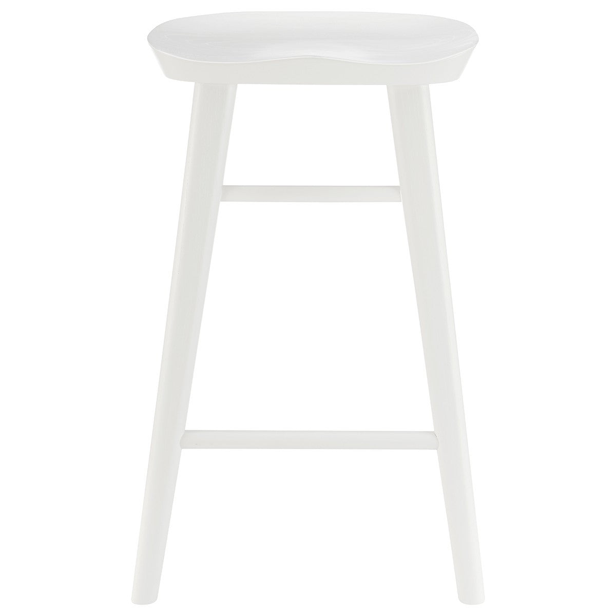 White Solid Wood Backless Counter Height Bar Chair By Homeroots | Bar Stools | Modishstore - 3