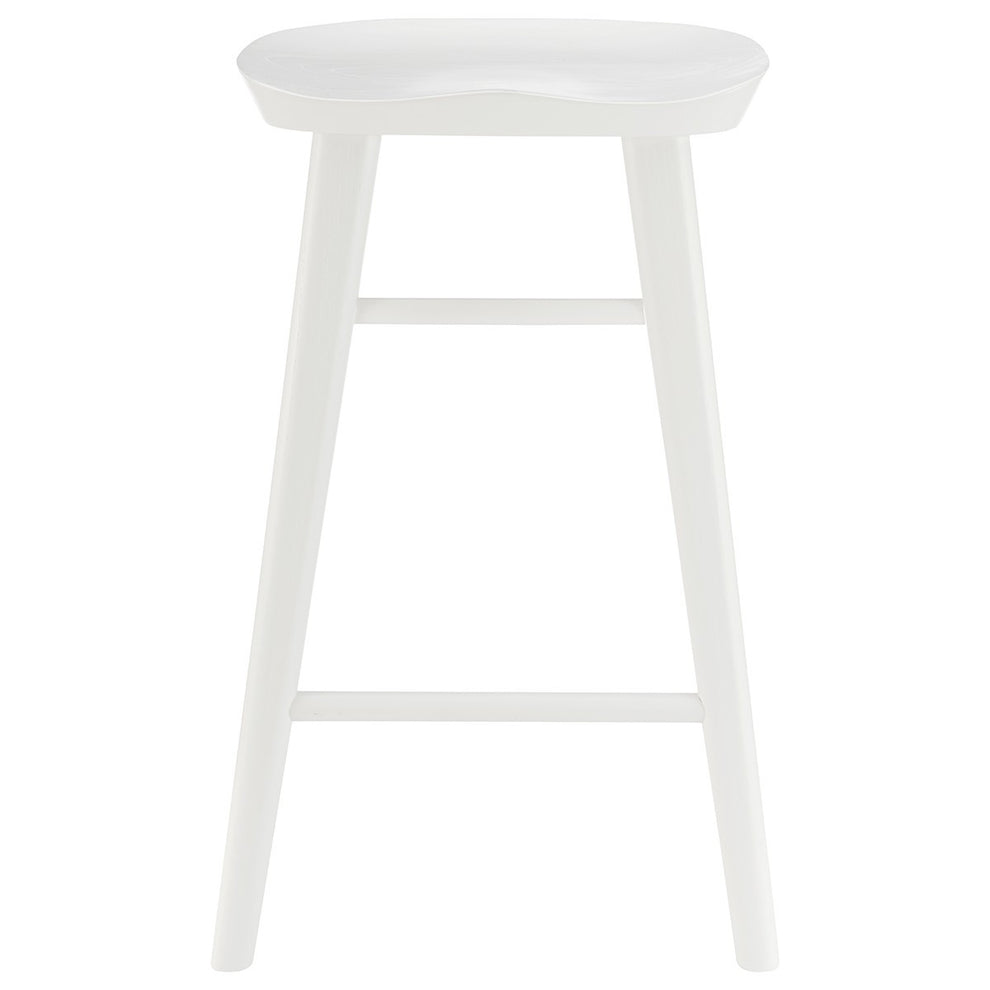 White Solid Wood Backless Counter Height Bar Chair By Homeroots | Bar Stools | Modishstore - 3