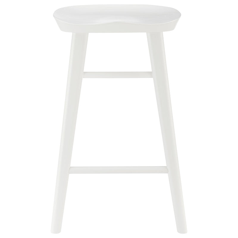 White Solid Wood Backless Counter Height Bar Chair By Homeroots | Bar Stools | Modishstore - 1