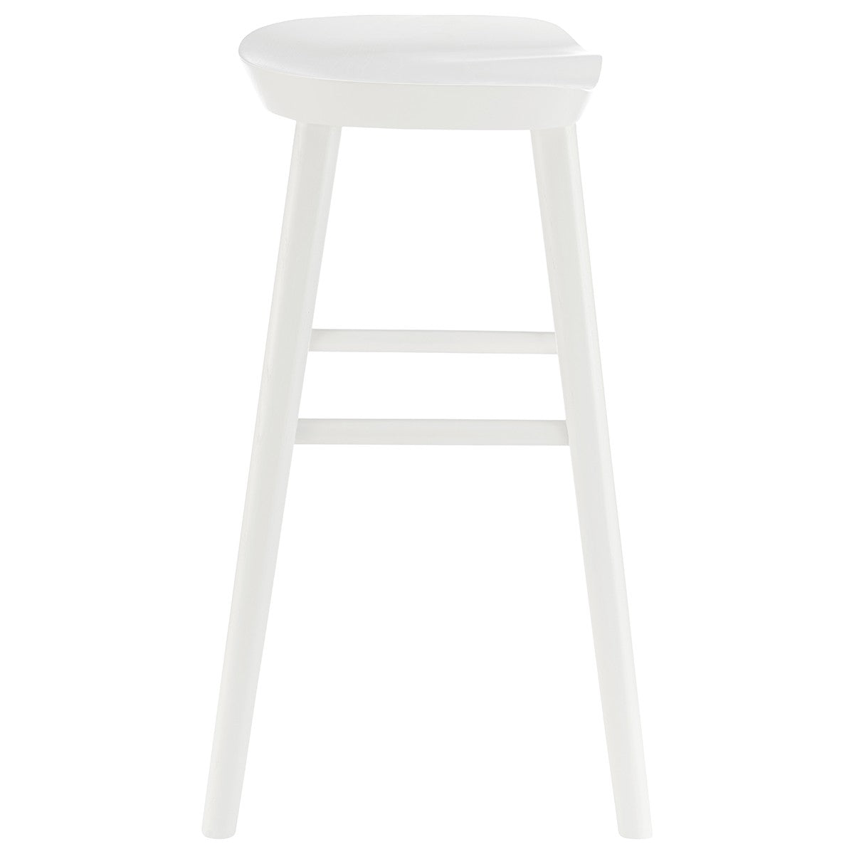 White Solid Wood Backless Counter Height Bar Chair By Homeroots | Bar Stools | Modishstore - 8