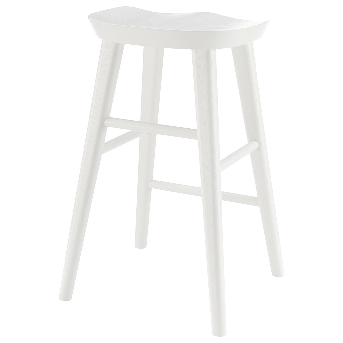 White Solid Wood Backless Counter Height Bar Chair By Homeroots | Bar Stools | Modishstore - 7