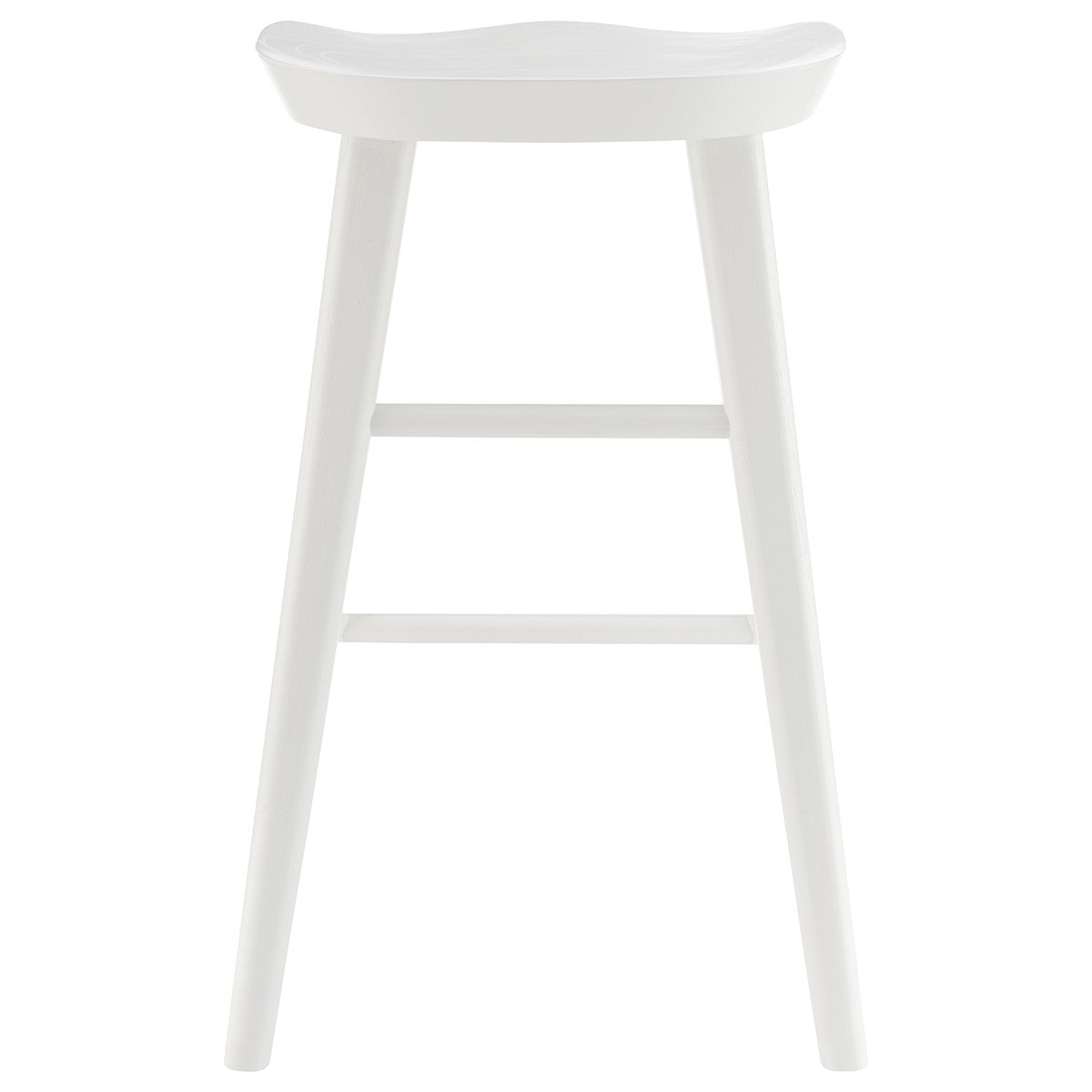 White Solid Wood Backless Counter Height Bar Chair By Homeroots | Bar Stools | Modishstore - 4
