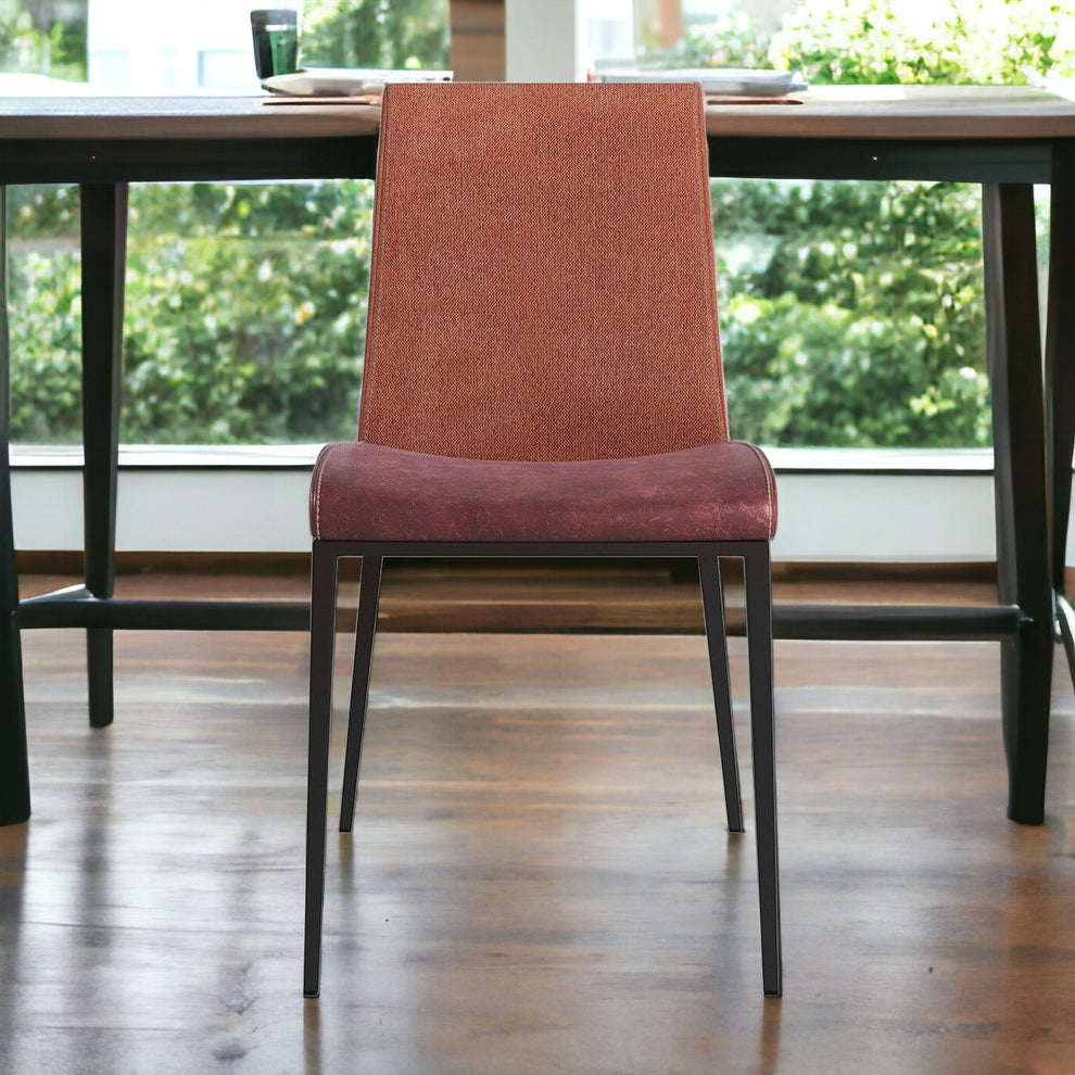 Set of Two Brown and Rust Stainless Steel Chairs By Homeroots | Dining Chairs | Modishstore - 2