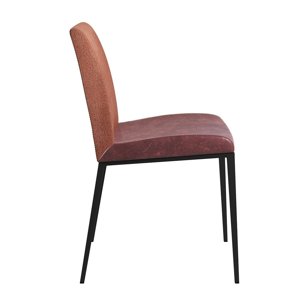 Set of Two Brown and Rust Stainless Steel Chairs By Homeroots | Dining Chairs | Modishstore - 4
