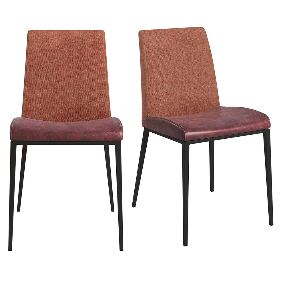 Set of Two Brown and Rust Stainless Steel Chairs By Homeroots | Dining Chairs | Modishstore - 7