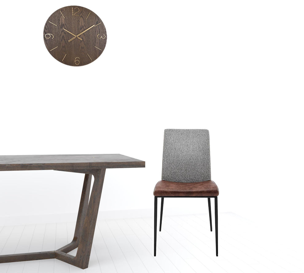 Set of Two Brown and Light Gray Stainless Steel Chairs By Homeroots | Dining Chairs | Modishstore - 6