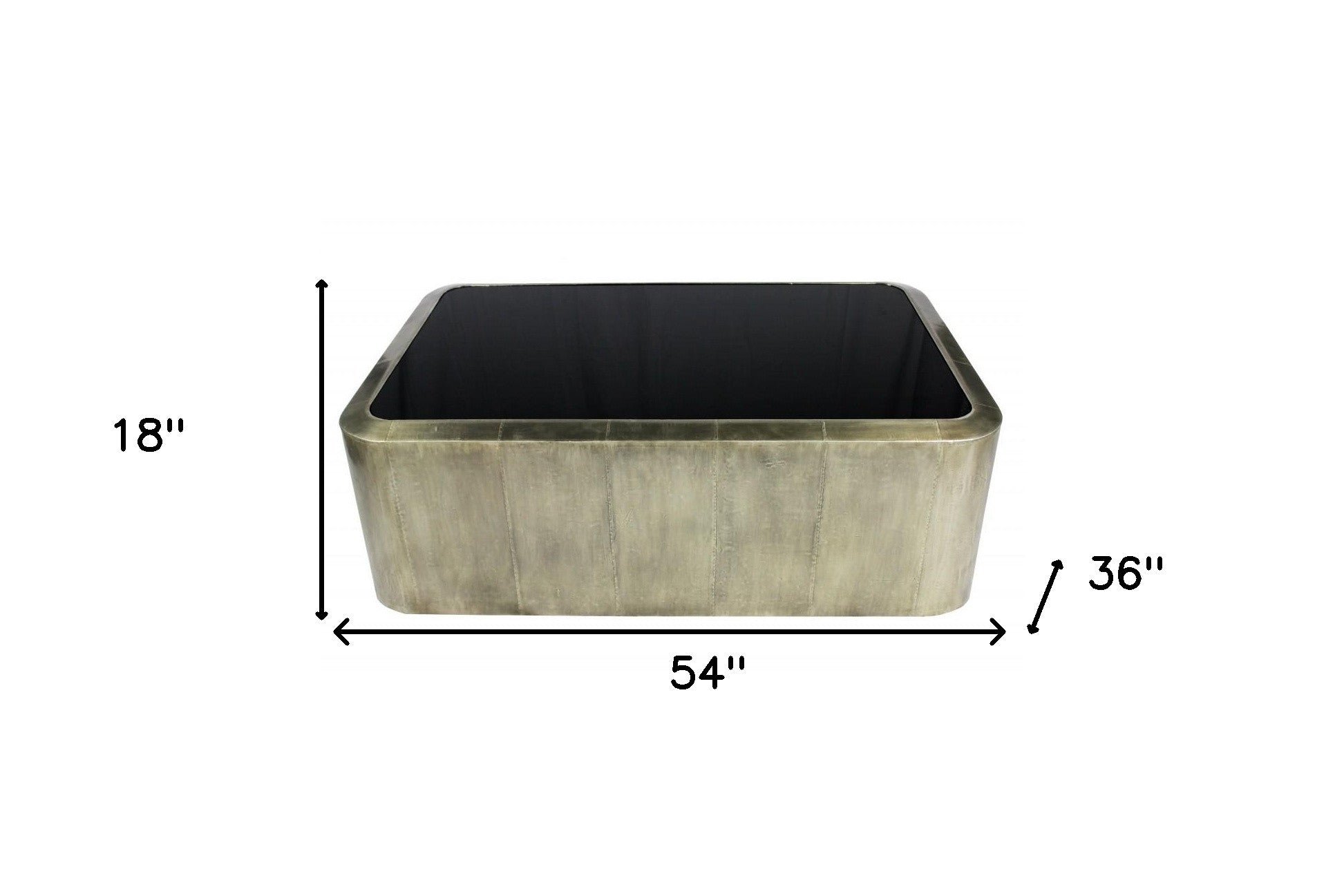 Black And Silver Glass And Metal Solid Coffee Table By Homeroots | Coffee Tables | Modishstore - 6