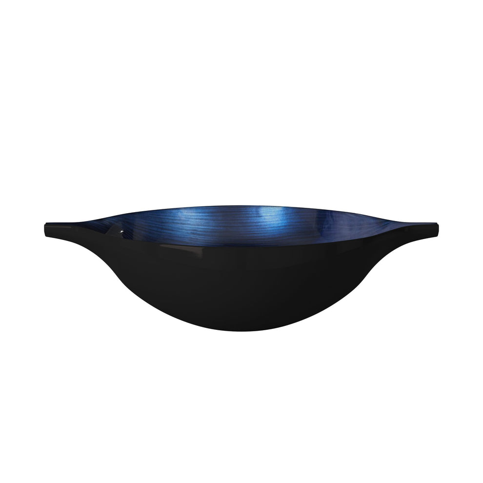 Sleek Blue and Black Lacquer Centerpiece Eye Bowl By Homeroots | Vases | Modishstore - 2
