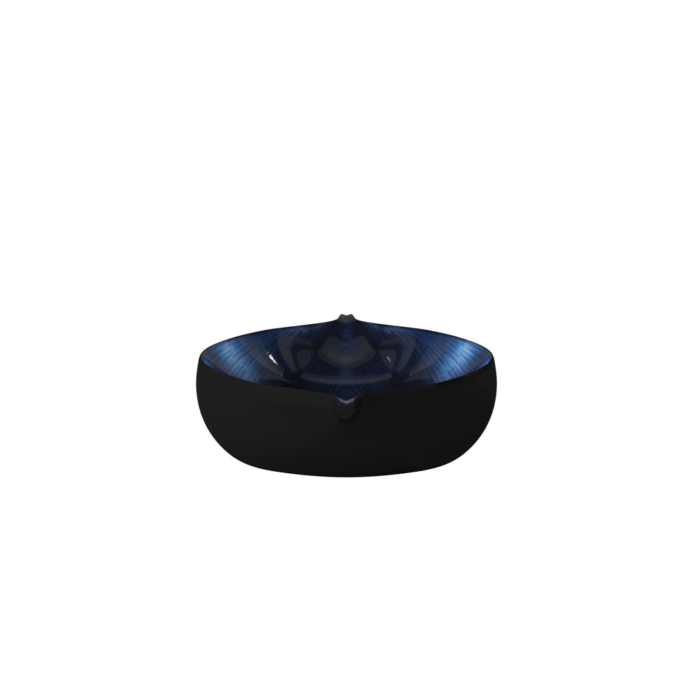 Sleek Blue and Black Lacquer Centerpiece Eye Bowl By Homeroots | Vases | Modishstore - 3