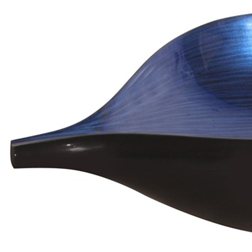 Sleek Blue and Black Lacquer Centerpiece Eye Bowl By Homeroots | Vases | Modishstore - 6