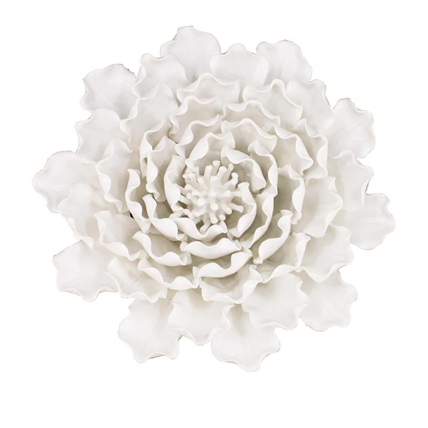 Off White Ceramic Novelty Hanging Dimensional Sculpture By Homeroots | Wall Decor | Modishstore - 2