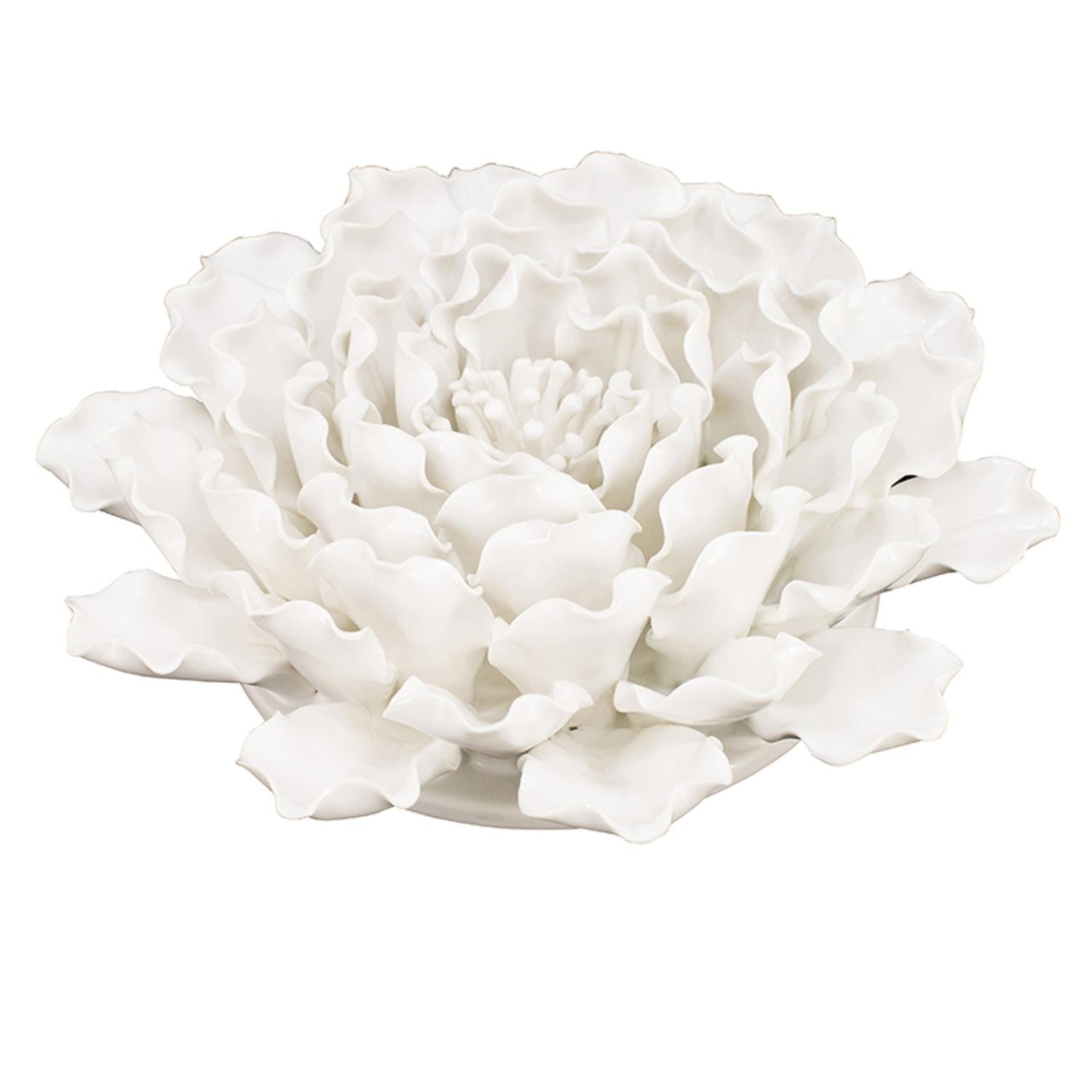Off White Ceramic Novelty Hanging Dimensional Sculpture By Homeroots | Wall Decor | Modishstore - 4