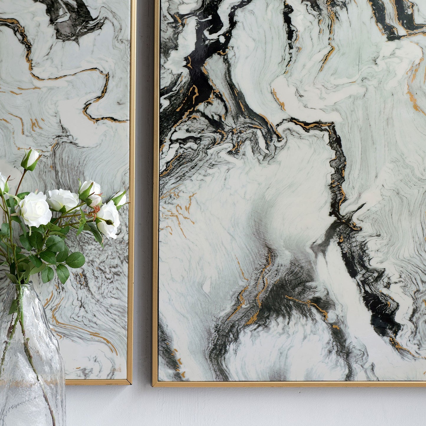 Set of Two White Framed Art By Homeroots | Wall Decor | Modishstore - 5